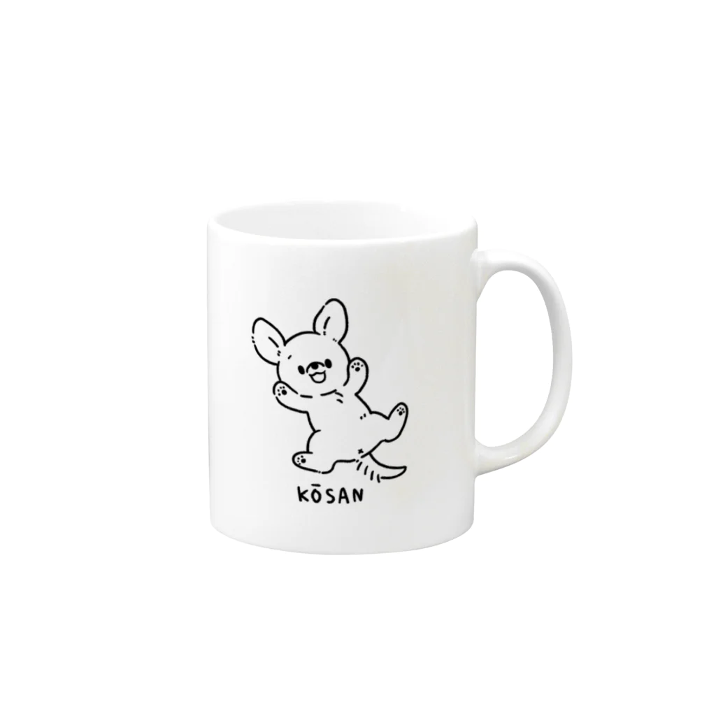 raipandaのこうさんわんちゃん Mug :right side of the handle