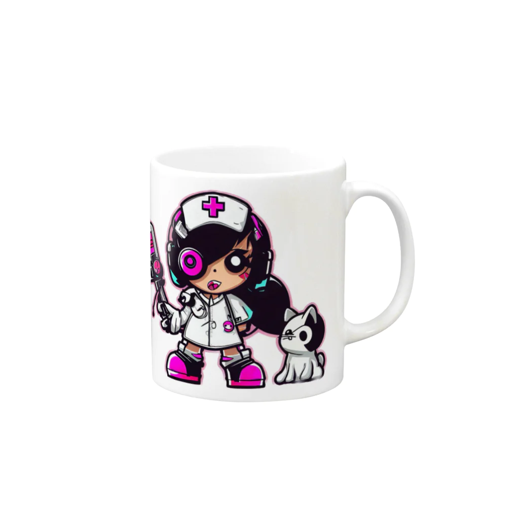 CuteCombatのCuteCombat_nurse(ナース)_ver.003 Mug :right side of the handle