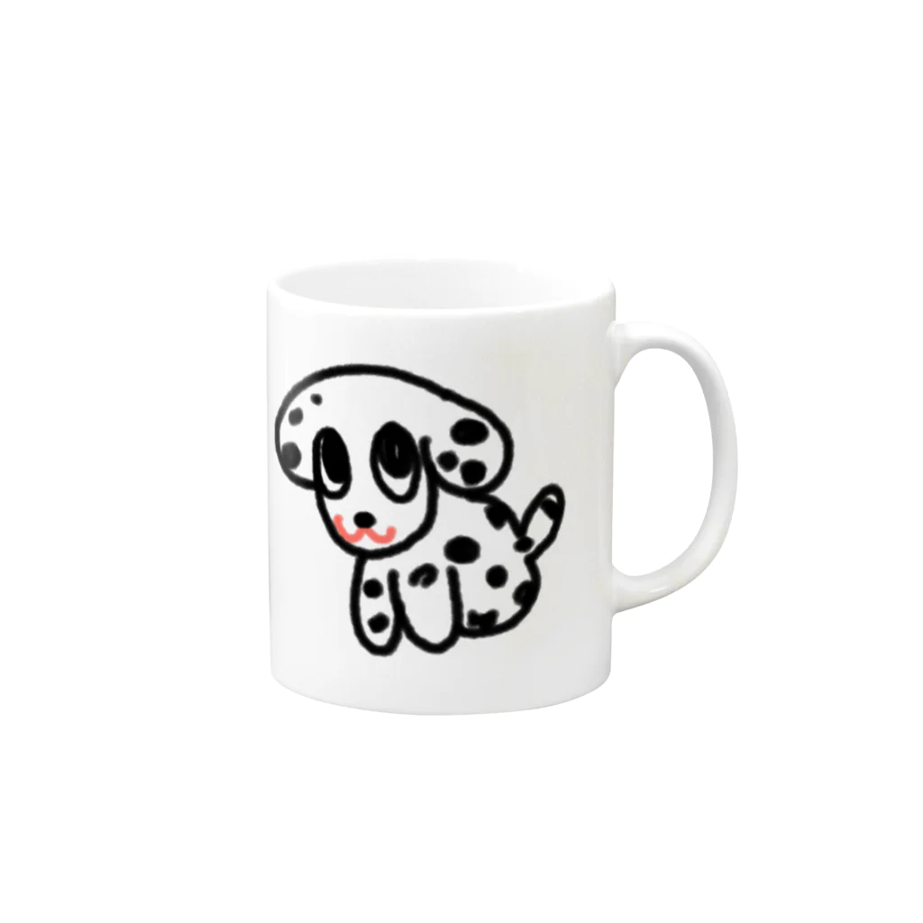 HAPPY.HAPPY.CRAZYのだるめしあん Mug :right side of the handle