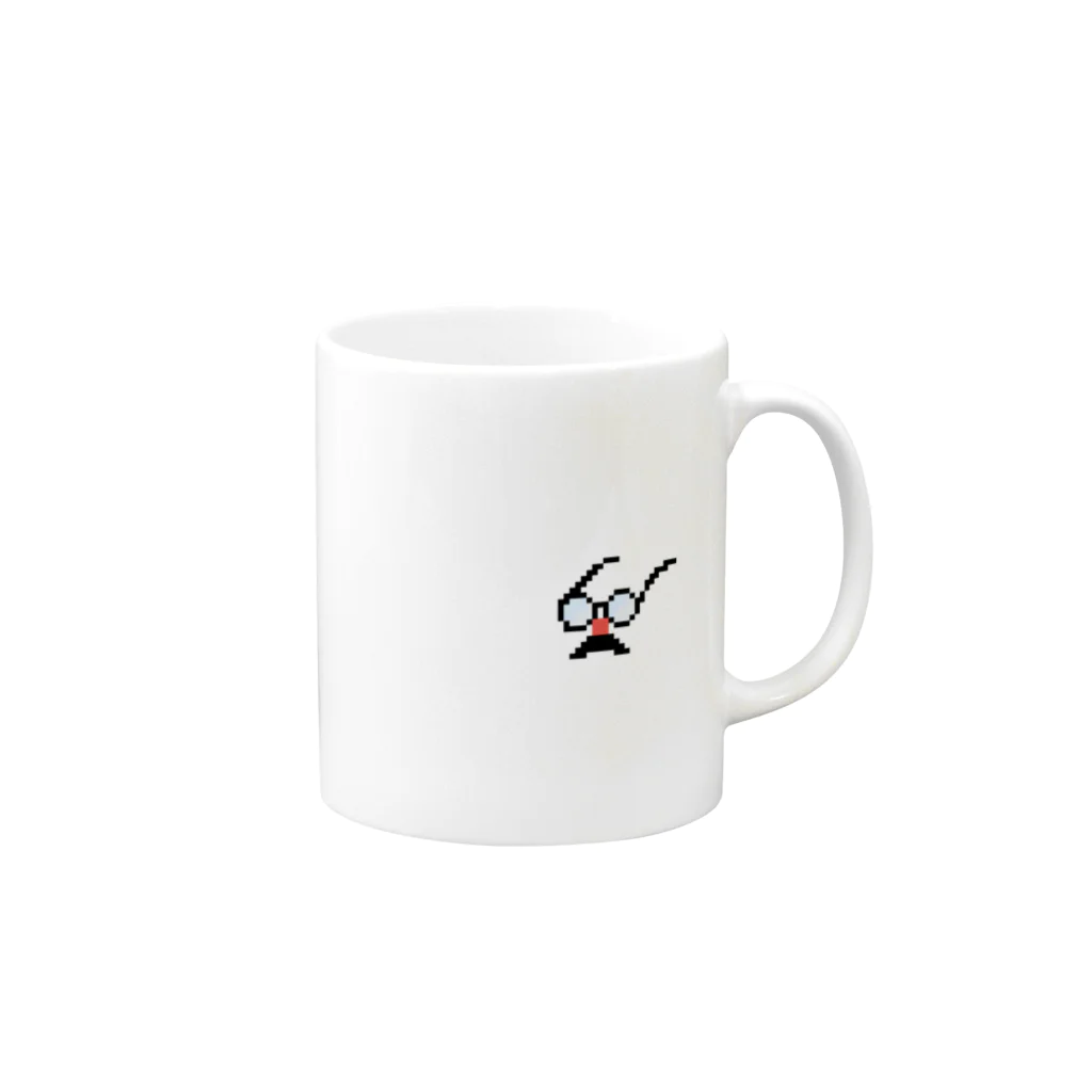 satayaのドット絵の鼻メガネです Mug :right side of the handle