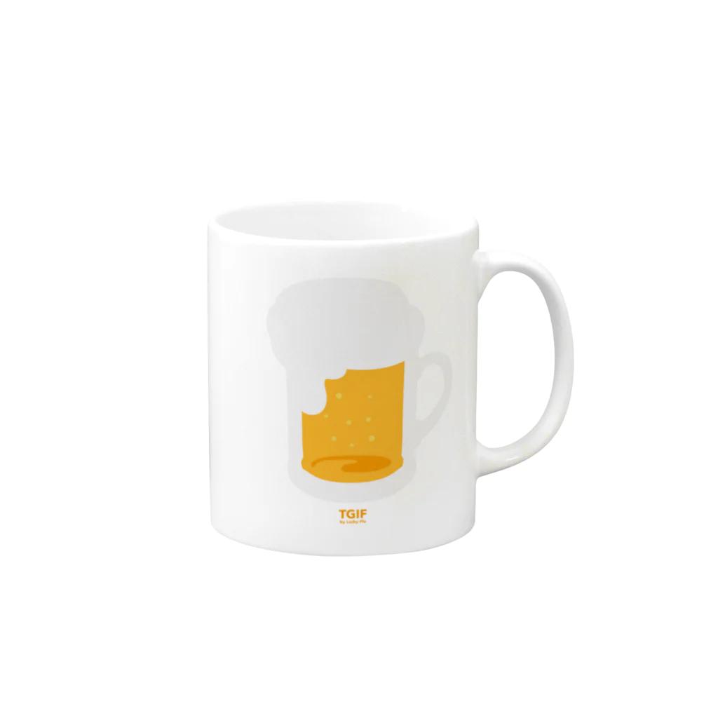 ラキフルのBEER (TGIF) Mug :right side of the handle