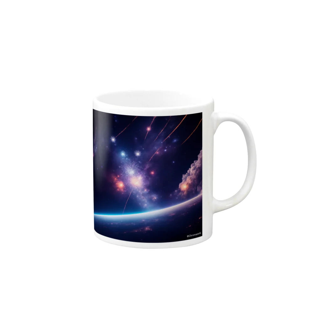 ChromastrAlのStellar Burst ー Dive into the Cosmos like Never Before! Mug :right side of the handle