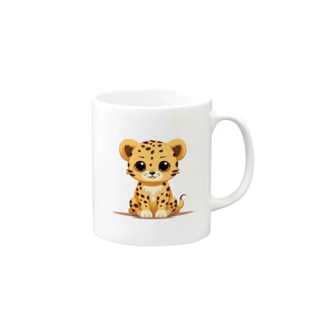 BunnyBloomのcute cheetah Mug :right side of the handle