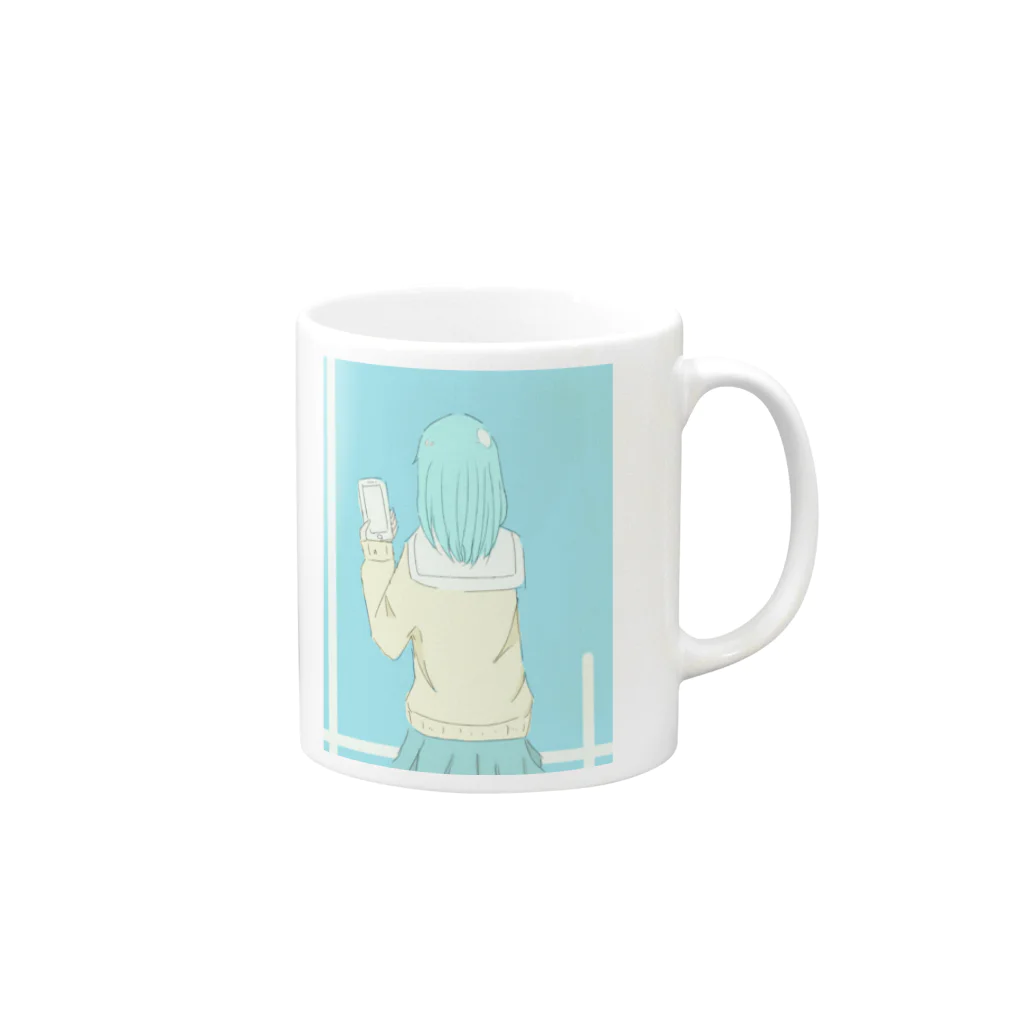 月見。の女の子 Mug :right side of the handle