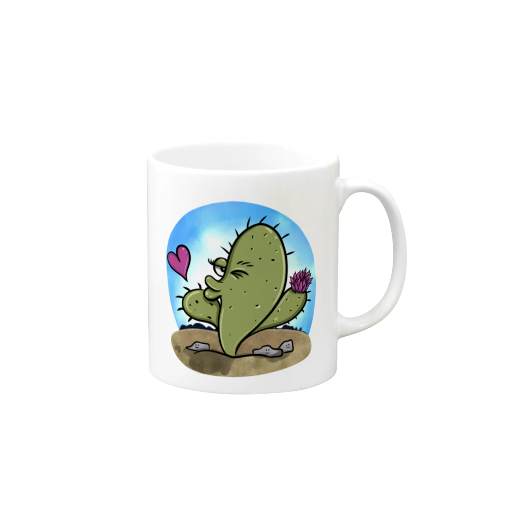 Realm of Ramblesのサボテン - 投げキス Mug :right side of the handle