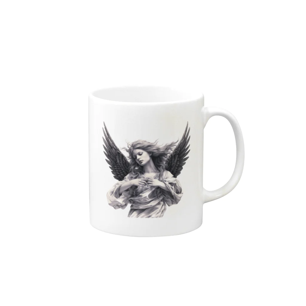 BunnyBloomのRenaissance ANGEL Mug :right side of the handle