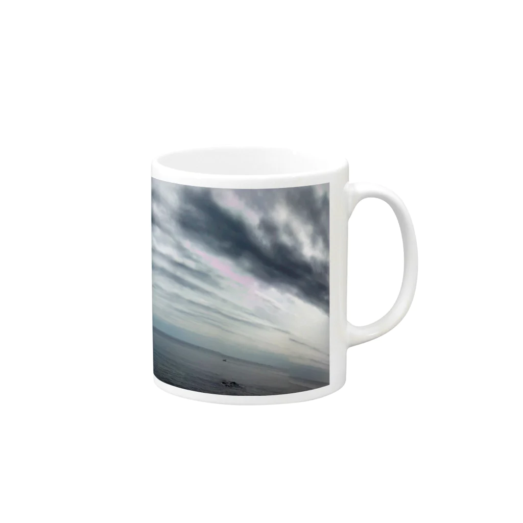 SHABBAT MOON のlandscape Mug :right side of the handle