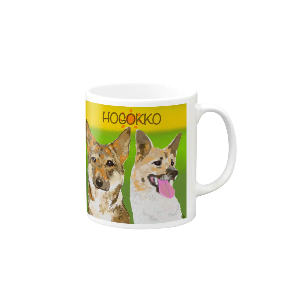 CELLOtoNERIのHOGOKKO PR Mug :right side of the handle