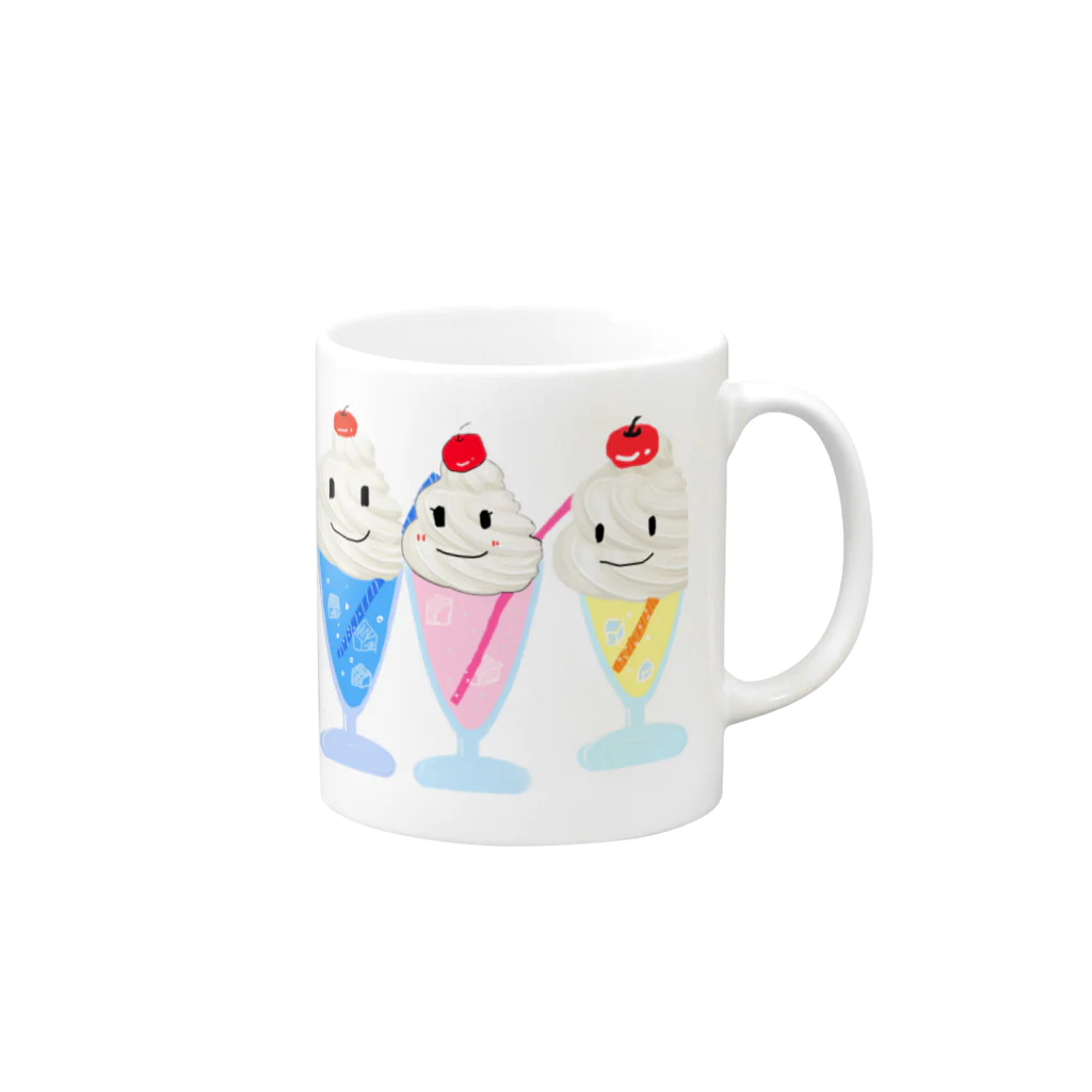 chiro&kuroのクリームソーダー三兄弟 Mug :right side of the handle