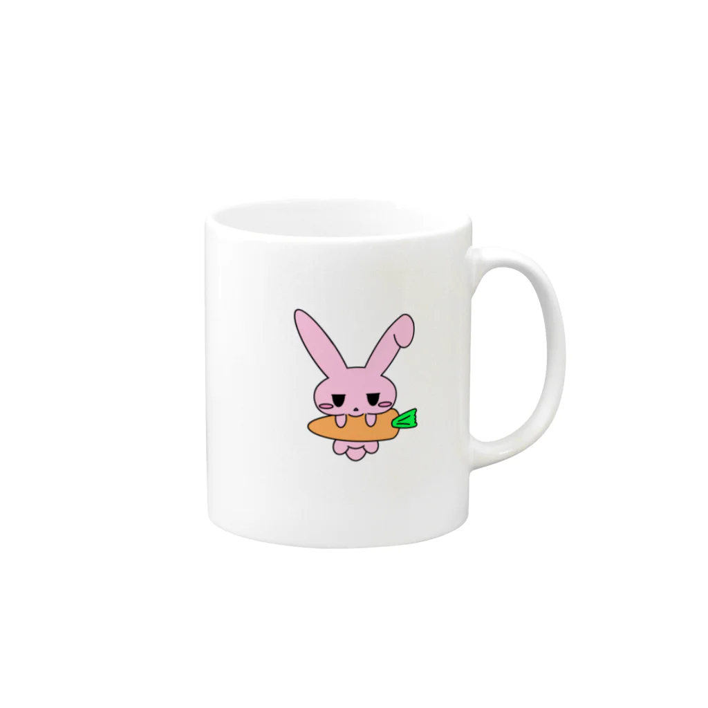 ムスっと！のムスっとうさちゃん Mug :right side of the handle