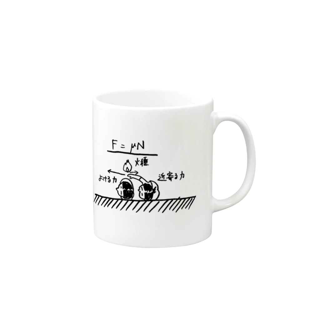 ニッチすぎて、誰も買わない店の近寄る力で火起こし Mug :right side of the handle