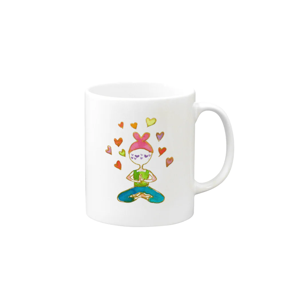 onmycolorの楽描き店のそばかすこちゃん with LOVE Mug :right side of the handle