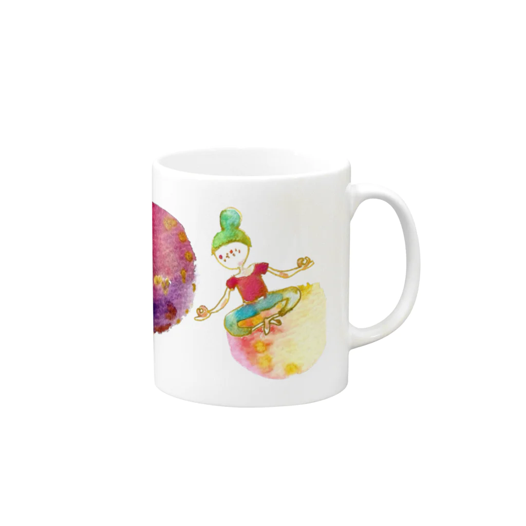 onmycolorの楽描き店のそばかすこちゃん on ball Mug :right side of the handle