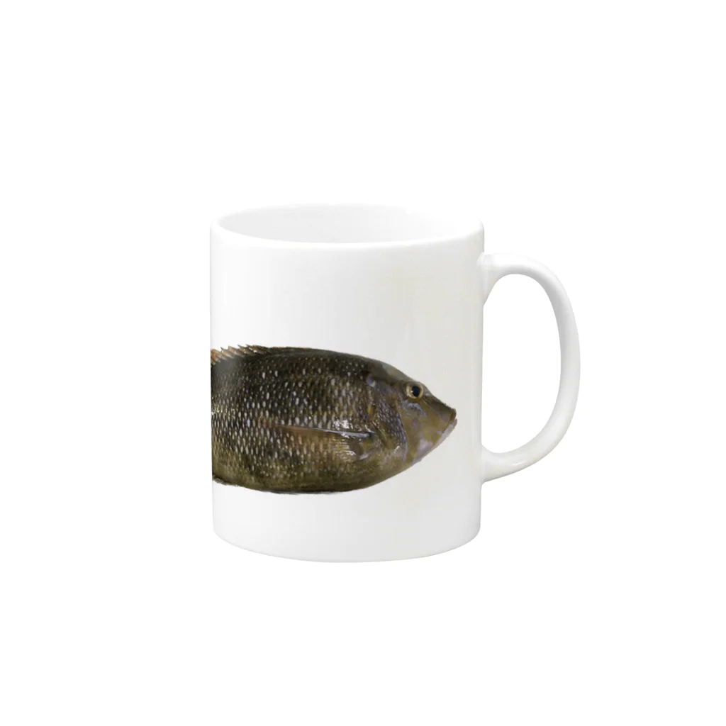 3丁目雑貨店の相模湾で笛吹き釣りタイ Mug :right side of the handle