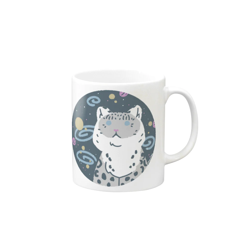 まりもの宇宙ユキヒョウ Mug :right side of the handle