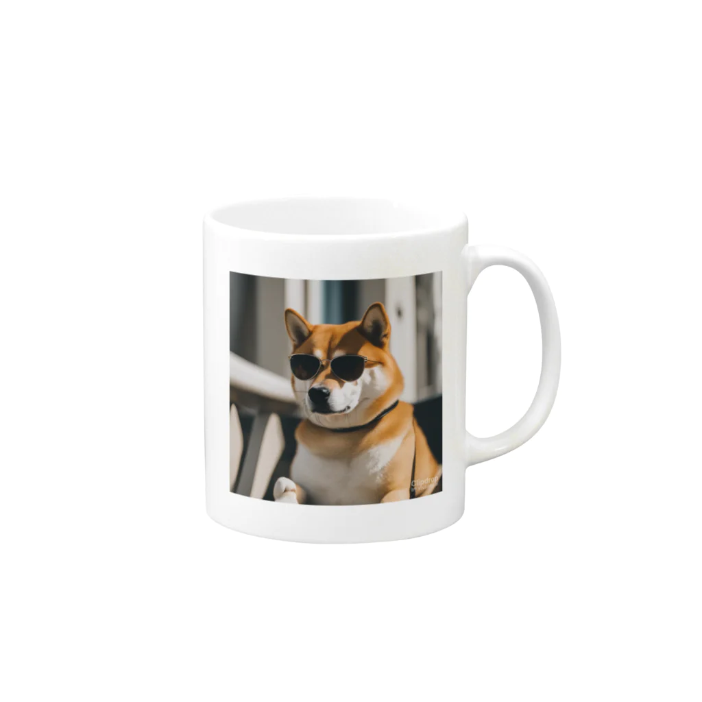 柴犬を愛する者のサングラス柴 Mug :right side of the handle