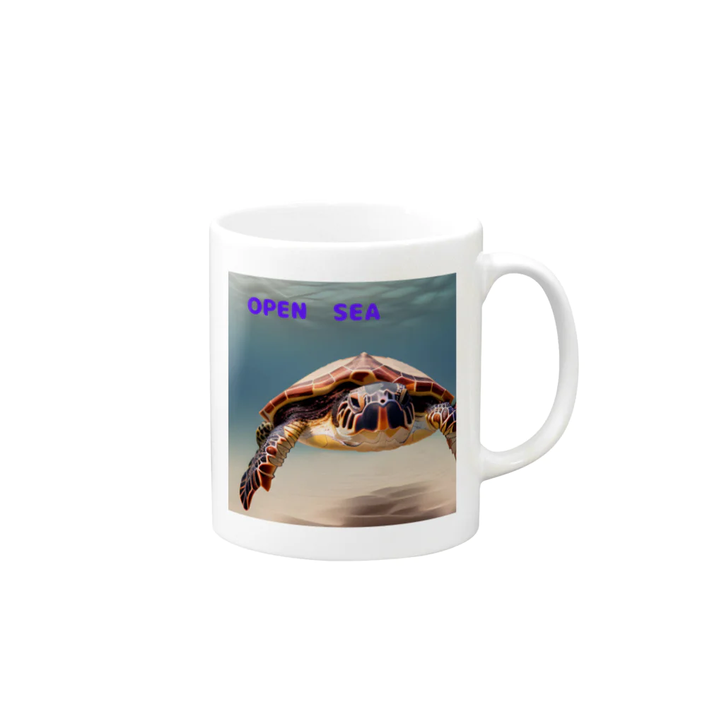 POPstore-japanのOPEN　SEA Mug :right side of the handle