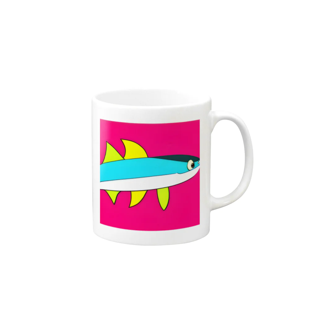 魚大好きマンのさかな Mug :right side of the handle