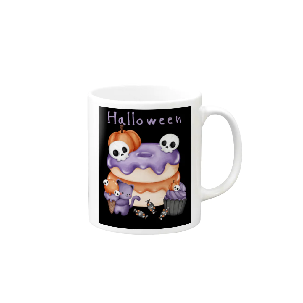 せきまるのハロウィンスイーツ Mug :right side of the handle