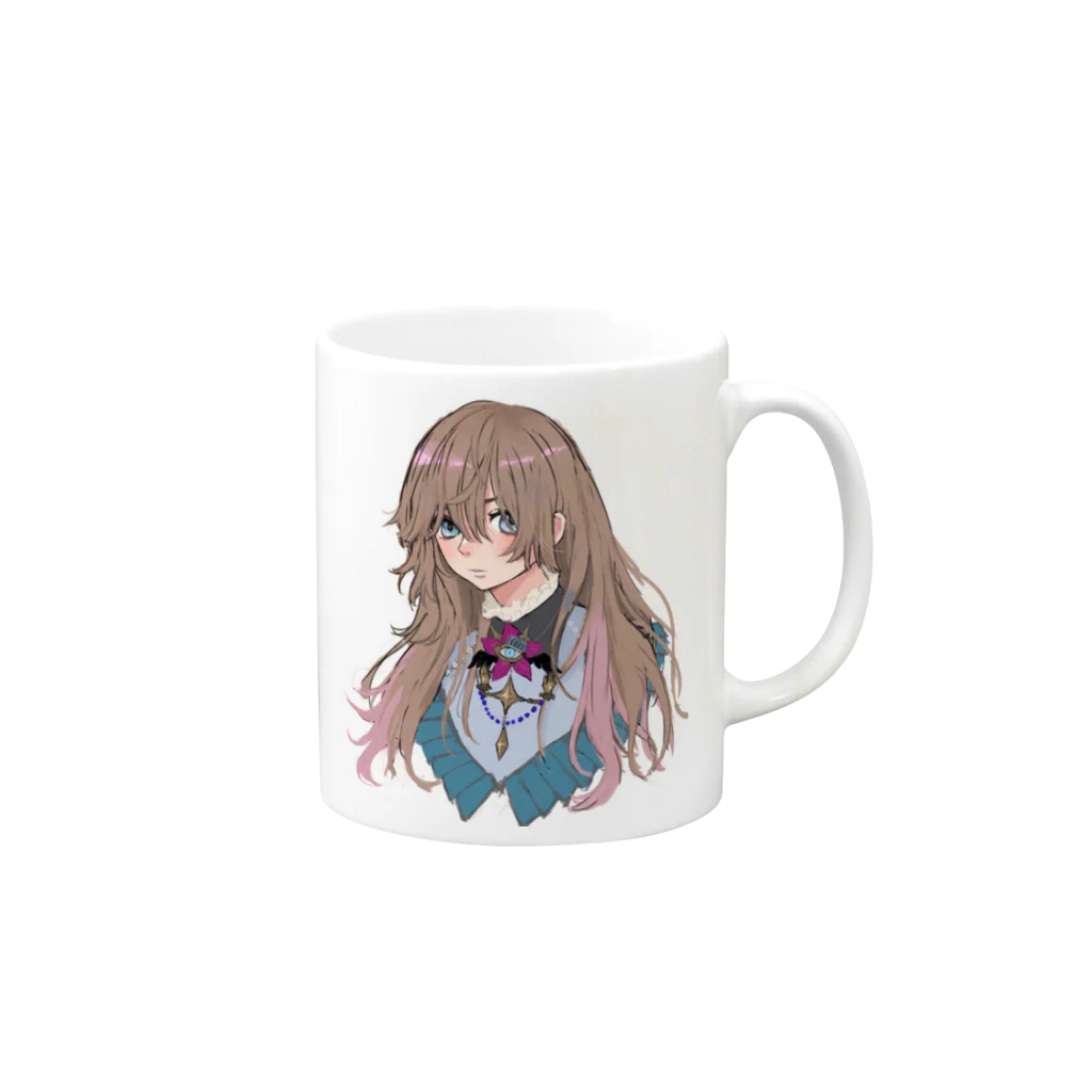 らぴすらずりのラフな少女 Mug :right side of the handle