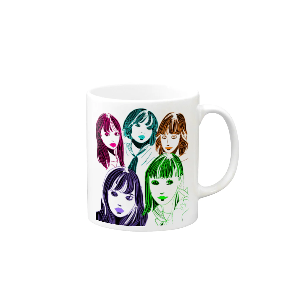 mayadayofufufuのネオンスイメンカ Mug :right side of the handle