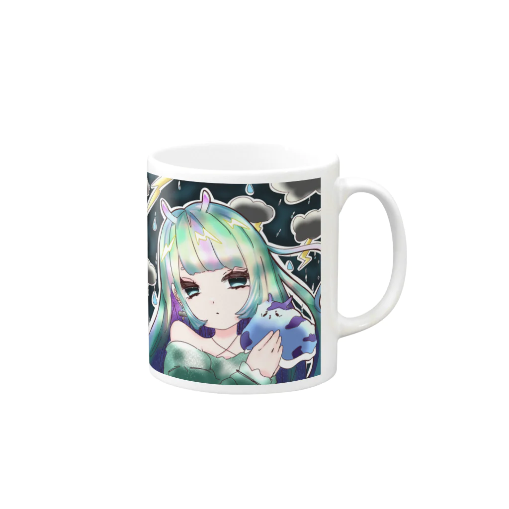 うみうしいるる🐬のうみうしいるる Mug :right side of the handle