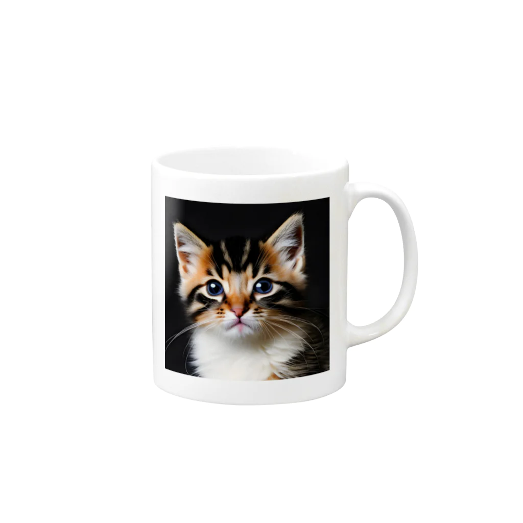 きじねこ屋のねこ ぐっず 1 Mug :right side of the handle