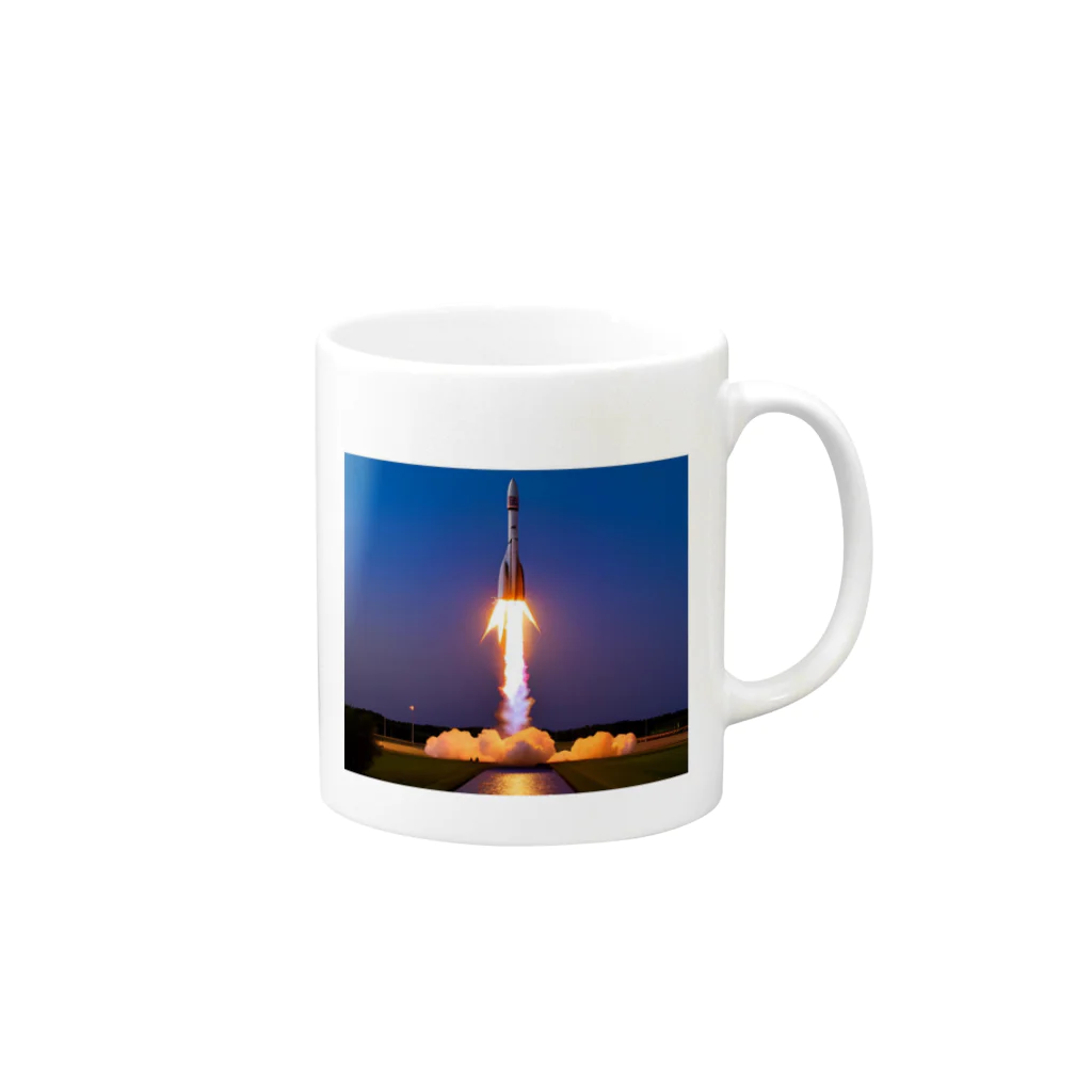 swanの夕焼けのロケット Mug :right side of the handle