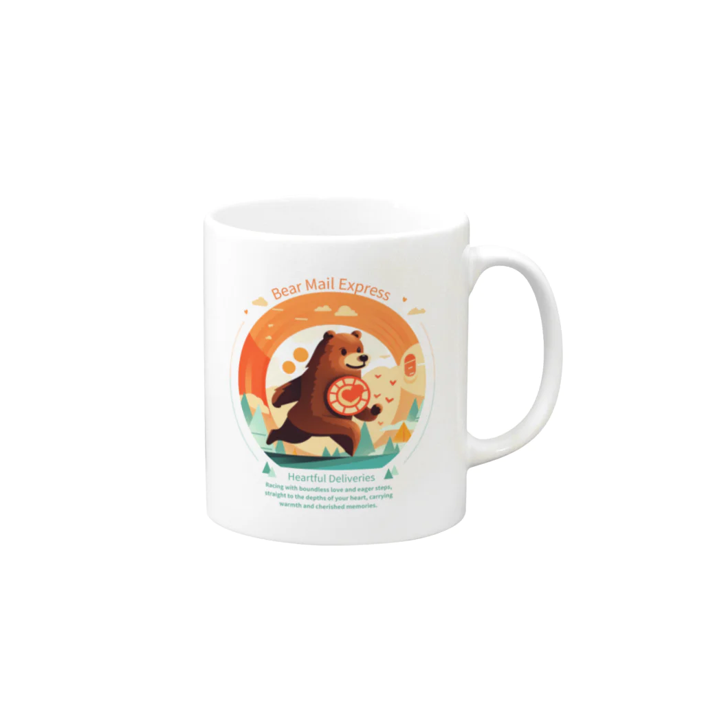 Yaya-rrのクマメール便 Mug :right side of the handle