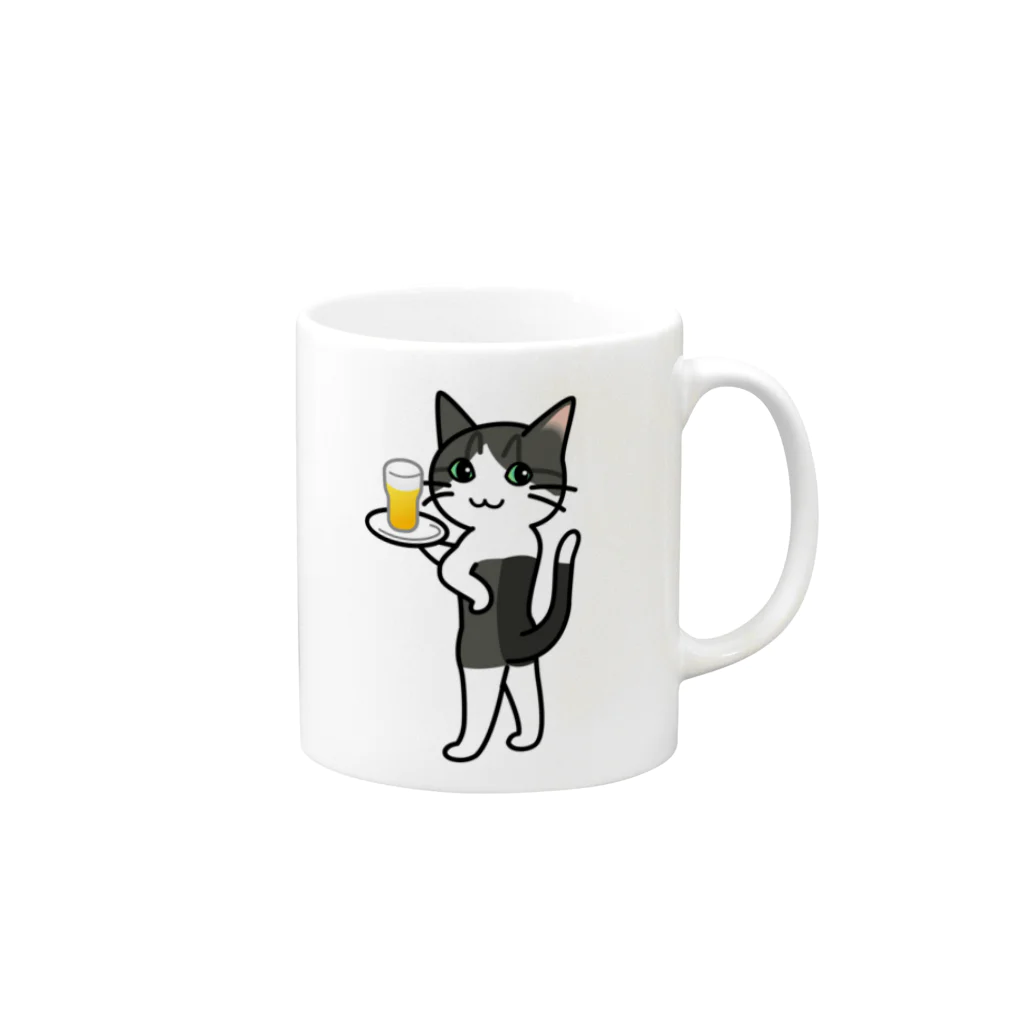 The Cat who.... suzuriのバドキャット Mug :right side of the handle