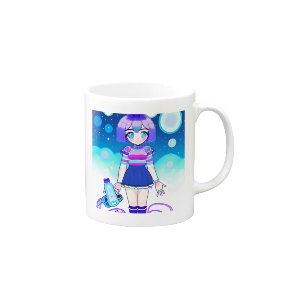 the blue seasonのルナちゃん Mug :right side of the handle