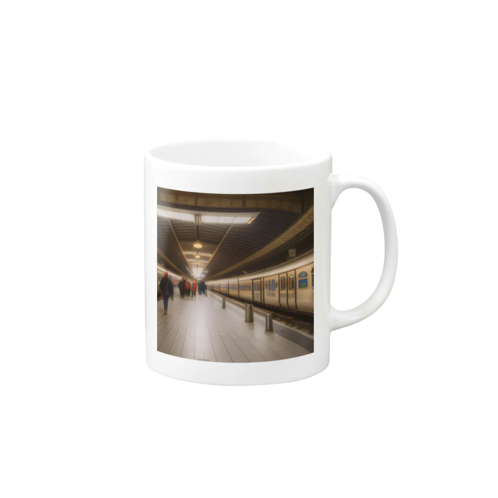 chy33350の夜更けのプラットホーム Mug :right side of the handle