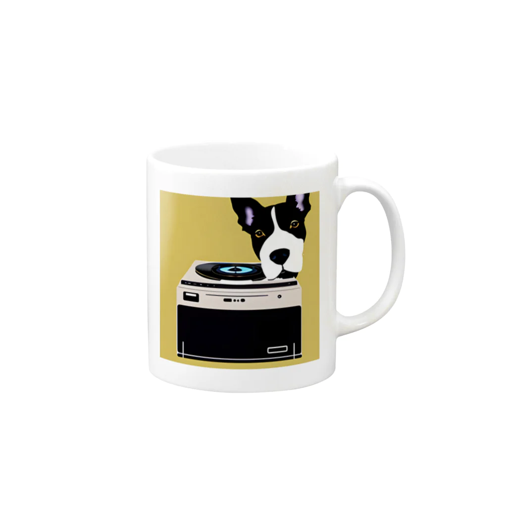 DJ.dogsのDJ.dogs dogs12 Mug :right side of the handle