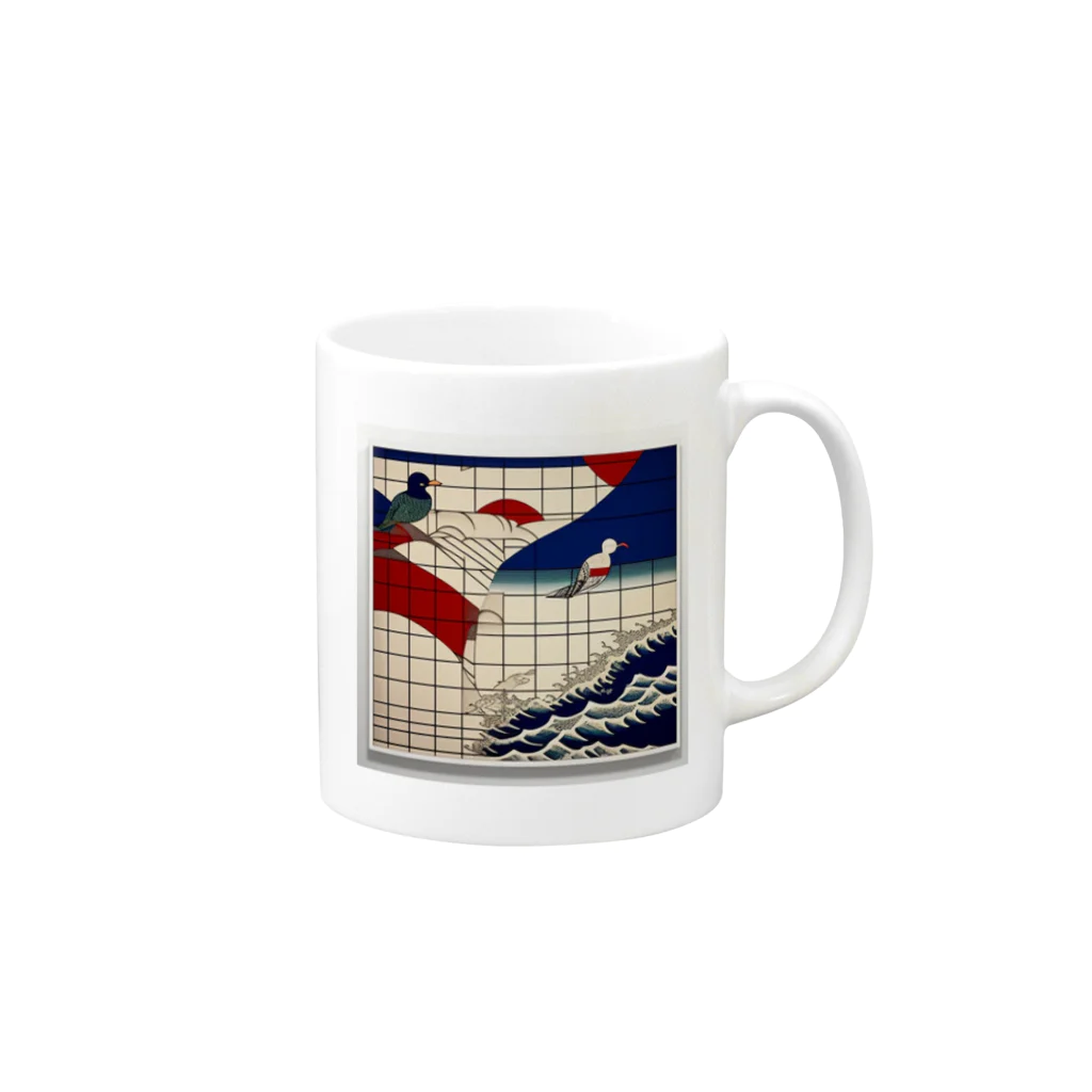 kota.の海と鳥 Mug :right side of the handle