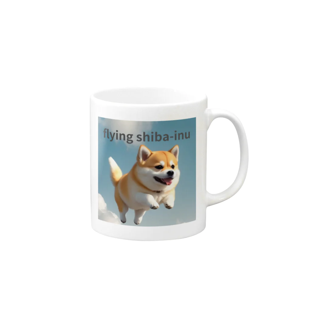 五右衛門商店のflying shibaｰinu Mug :right side of the handle