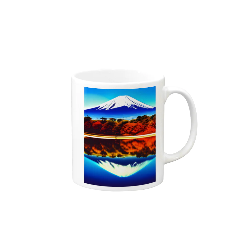 富士山アート倶楽部の富士山はいかがでしょう 머그컵の取っ手の右面