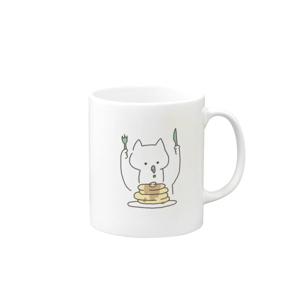 いぬや ふうこの食欲ねこ Mug :right side of the handle