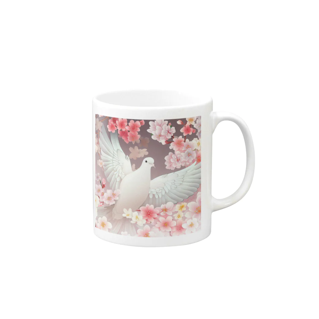 こりすまるの夢幻　鳩　優雅 Mug :right side of the handle