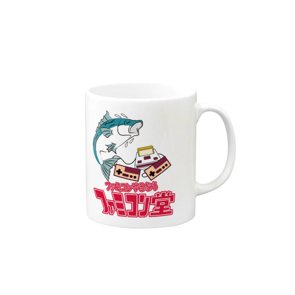 オサカナ店長（ファミコン堂）のファミコン堂　オサカナ店長 Mug :right side of the handle