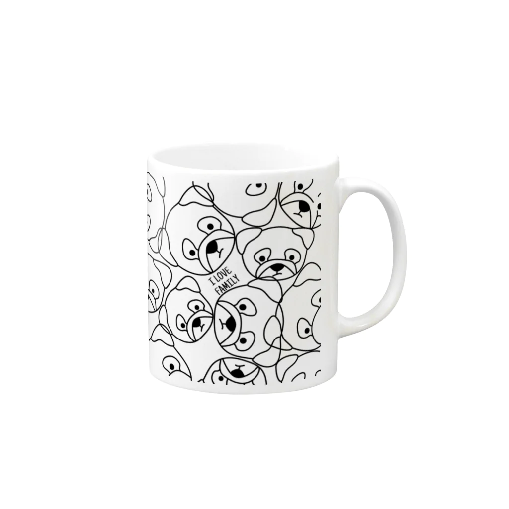 3kids2のDog family Mug :right side of the handle