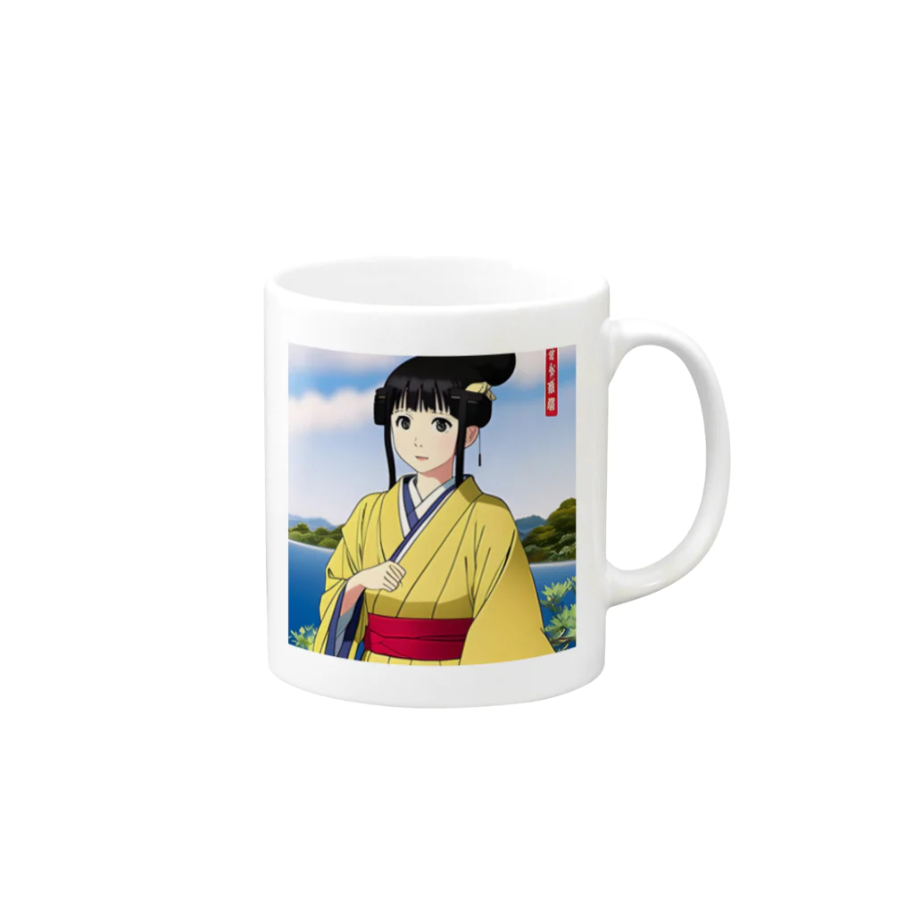 the blue seasonの美希（Miki） Mug :right side of the handle