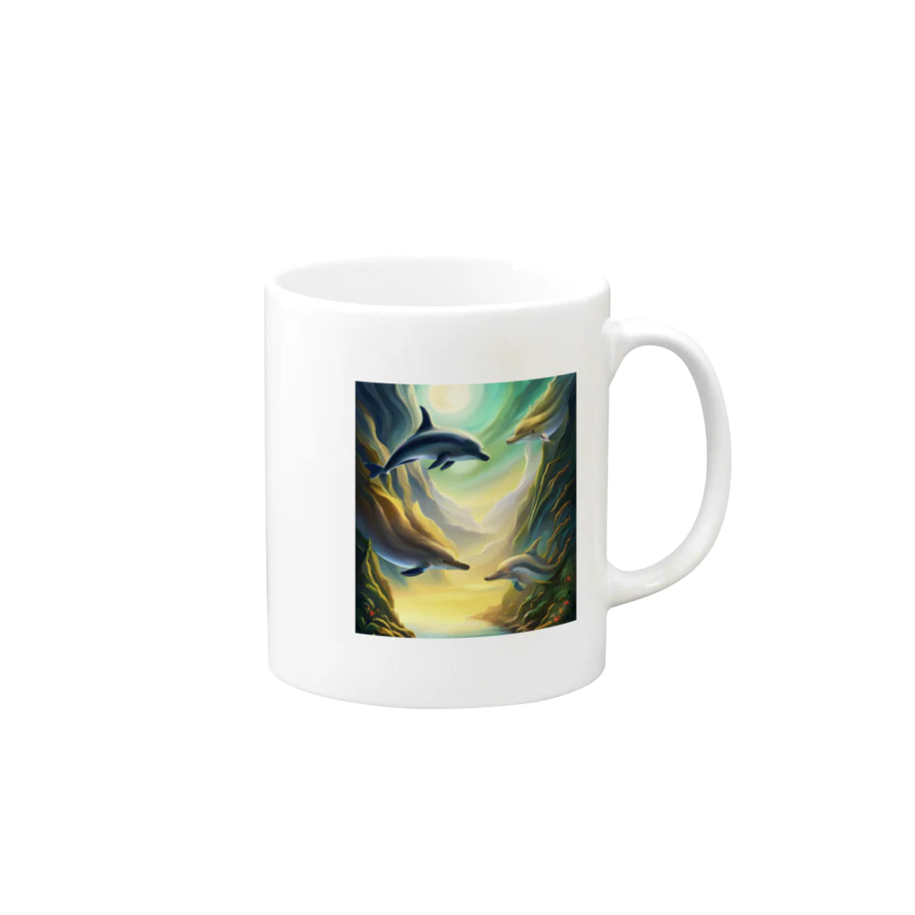 ohba1223のイルカ　ファンタジー Mug :right side of the handle