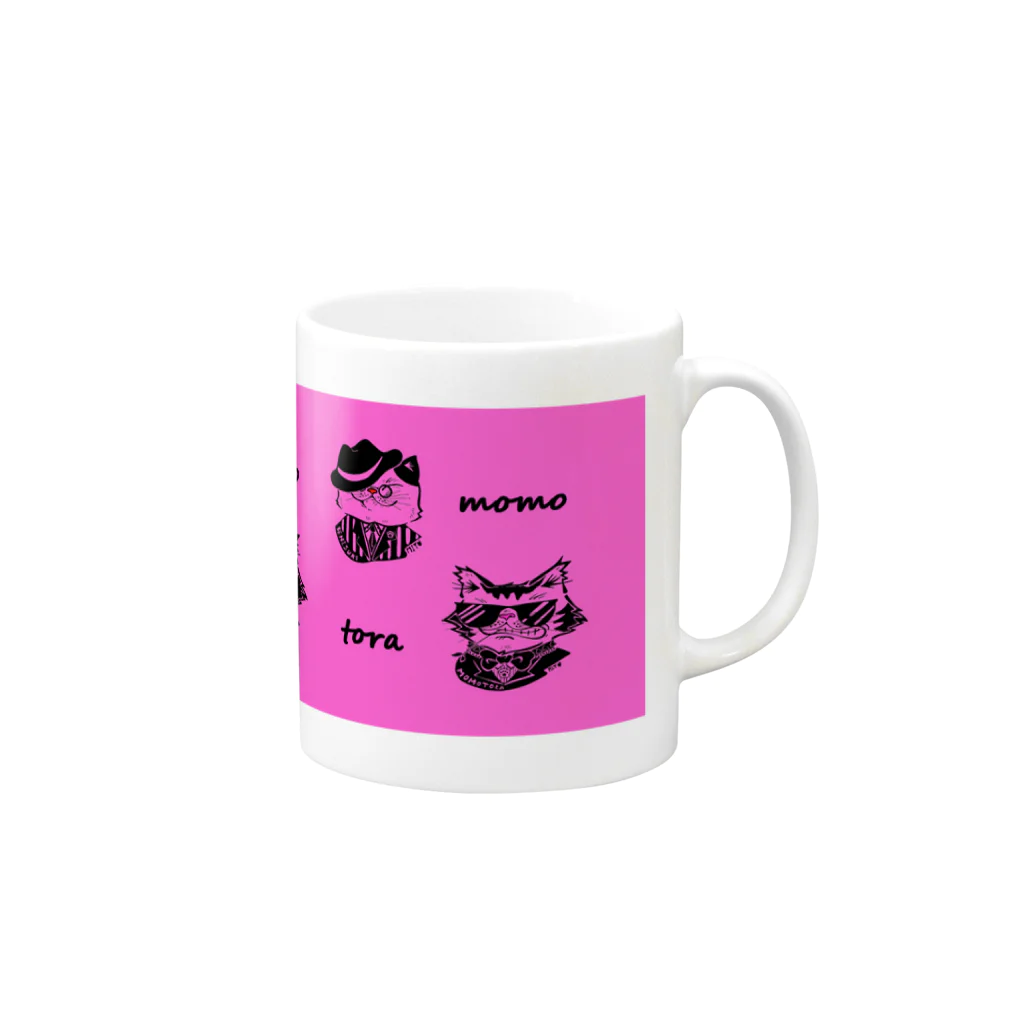 ほりみゆき【MIYU】のpink! momotora Mug :right side of the handle