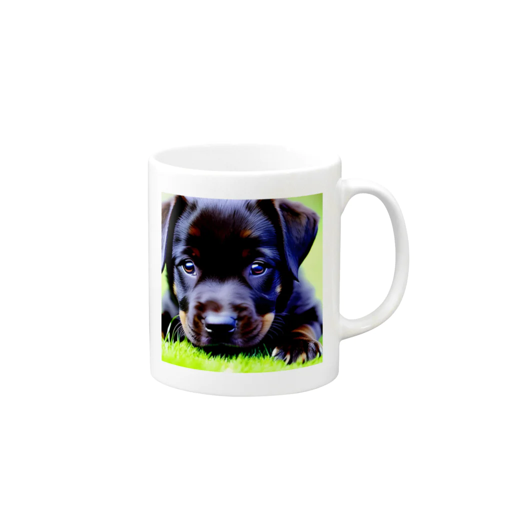 nishijima1の仔犬 Mug :right side of the handle