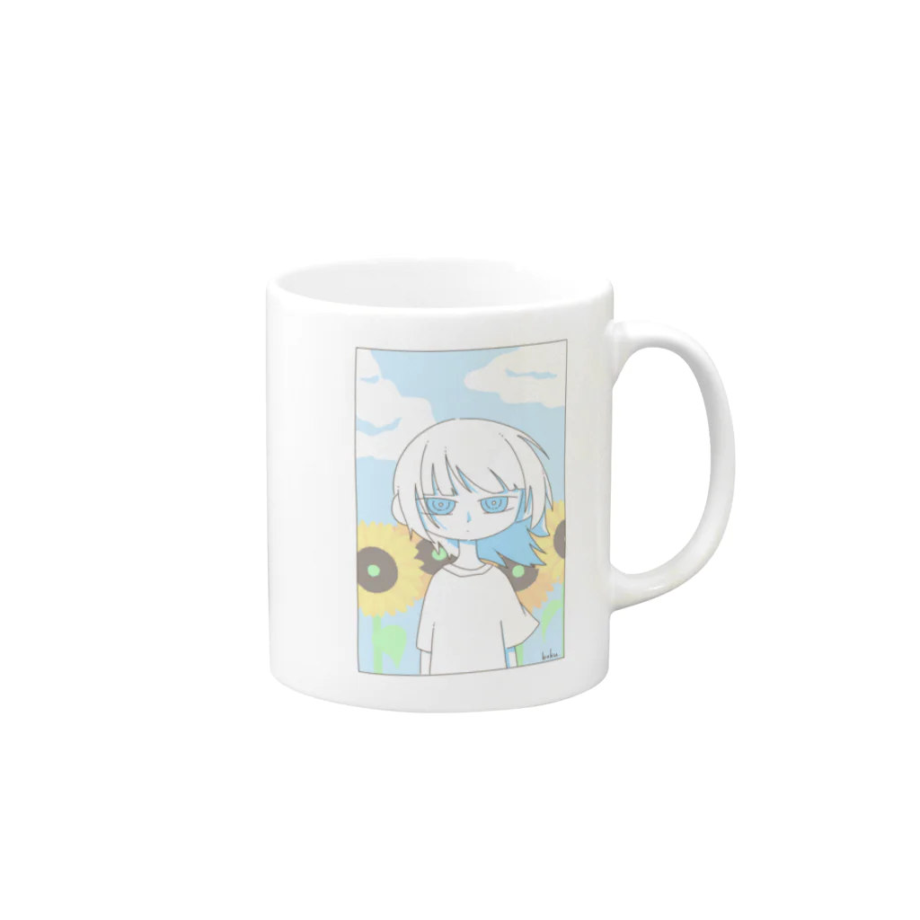 Breezeの青空と向日葵と Mug :right side of the handle