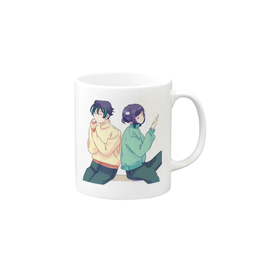 kappaの背中合わせで語り合う Mug :right side of the handle