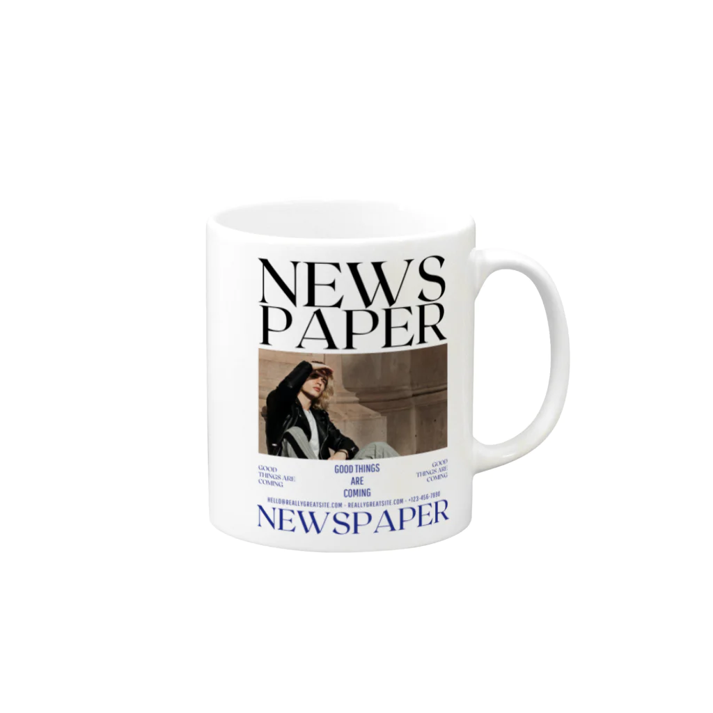 show.のNEWS PAPER Mug :right side of the handle