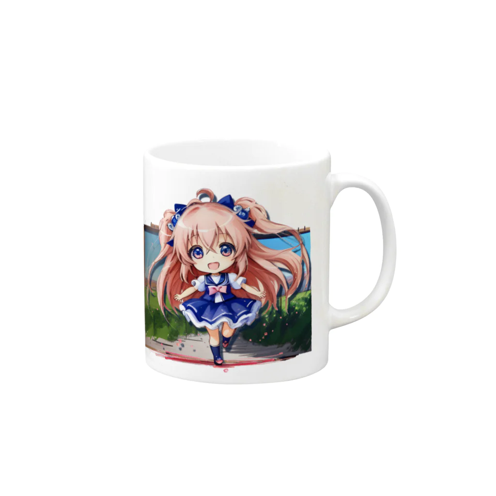 KAZAHANAの爆走ガール Mug :right side of the handle