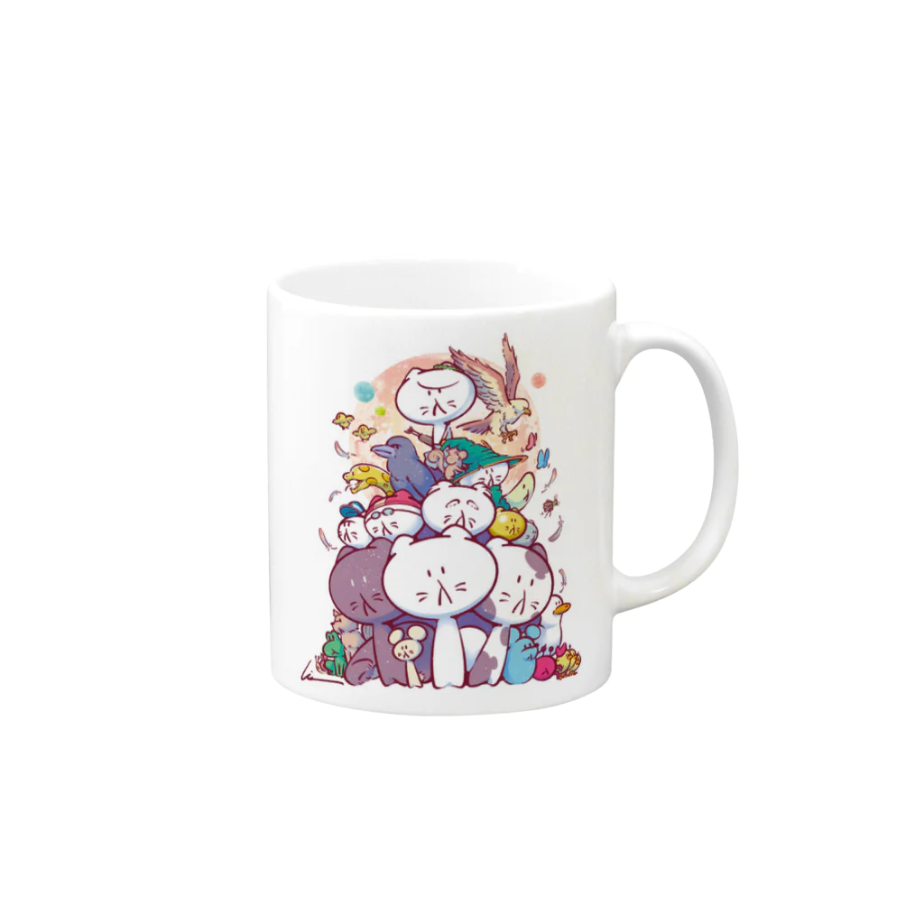 世界によろしく。のせかよろ1周年記念イラスト第一弾【マグカップ】 Mug :right side of the handle