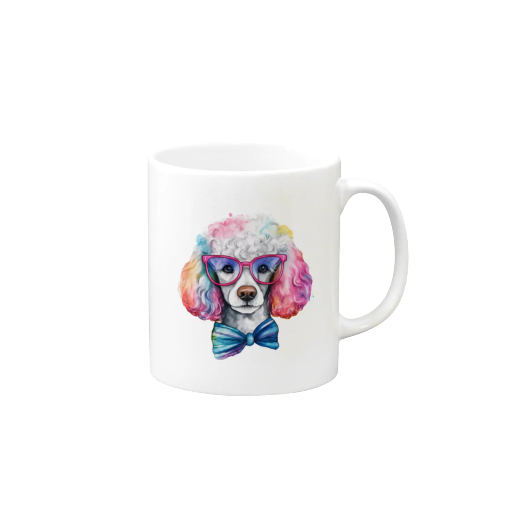 dogsdream8246のプードルめがね Mug :right side of the handle